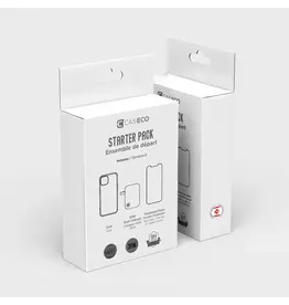 Caseco Starter Pack Bundle Fremont Clear Case, Tempered Glass, Dual Port 30W Wall Charger