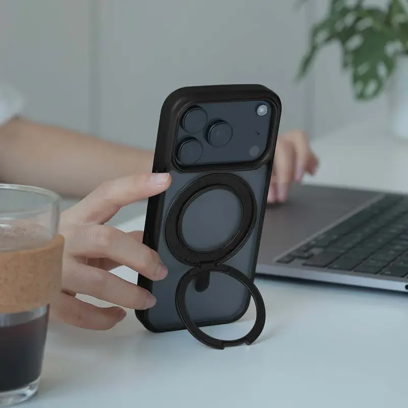 iPhone 17 Pro Max Hybrid Case With Built-in MagSafe Ring Holder