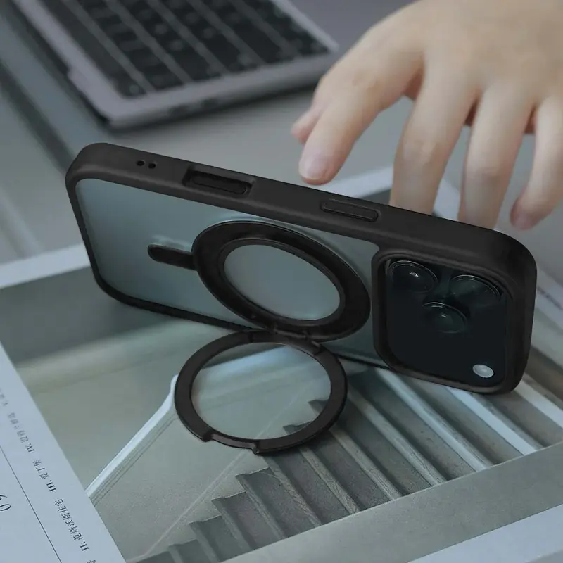 iPhone 17 Pro Max Hybrid Case With Built-in MagSafe Ring Holder