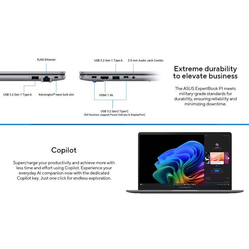 ExpertBook P1, Intel Core i7-13620H 2.4 GHz, DDR5 16GB 512GB SSD Win11