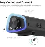 R30 Computer Soundbar, USB Powered, Colorful RGB Lights with Switch Button
