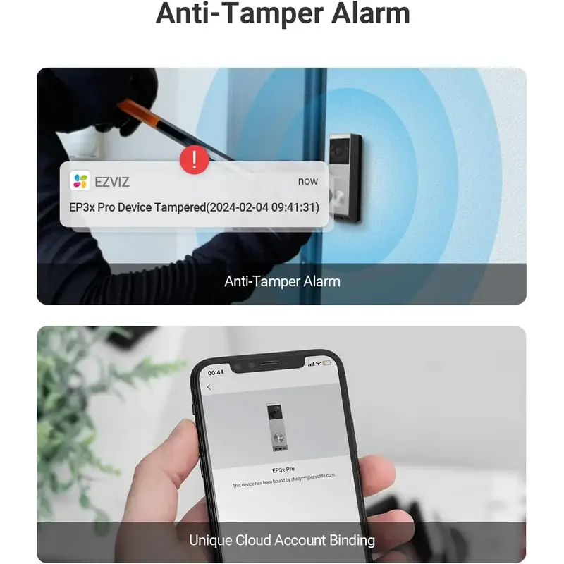 EZVIZ 2K Battery-powered Video Doorbell Kit