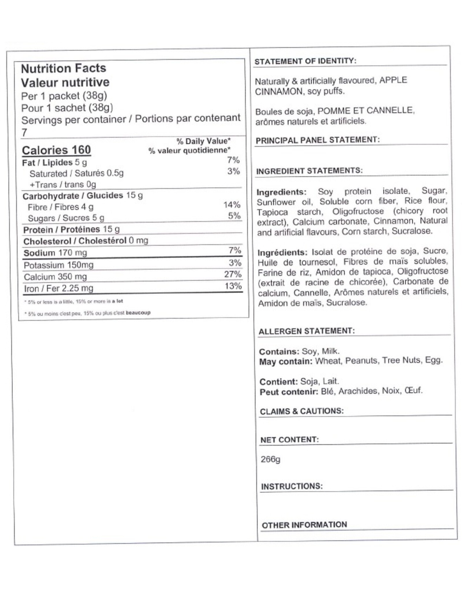 Proti-Snax Boite (1 x 7 ) BOUCHÉES POMME ET CANNELLE