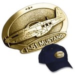 Aviation and Space Casquette avec logo en cuivre du North American P-51 Mustang