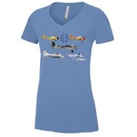 Aviation and Space T-shirt De Havilland Montage - Ladies