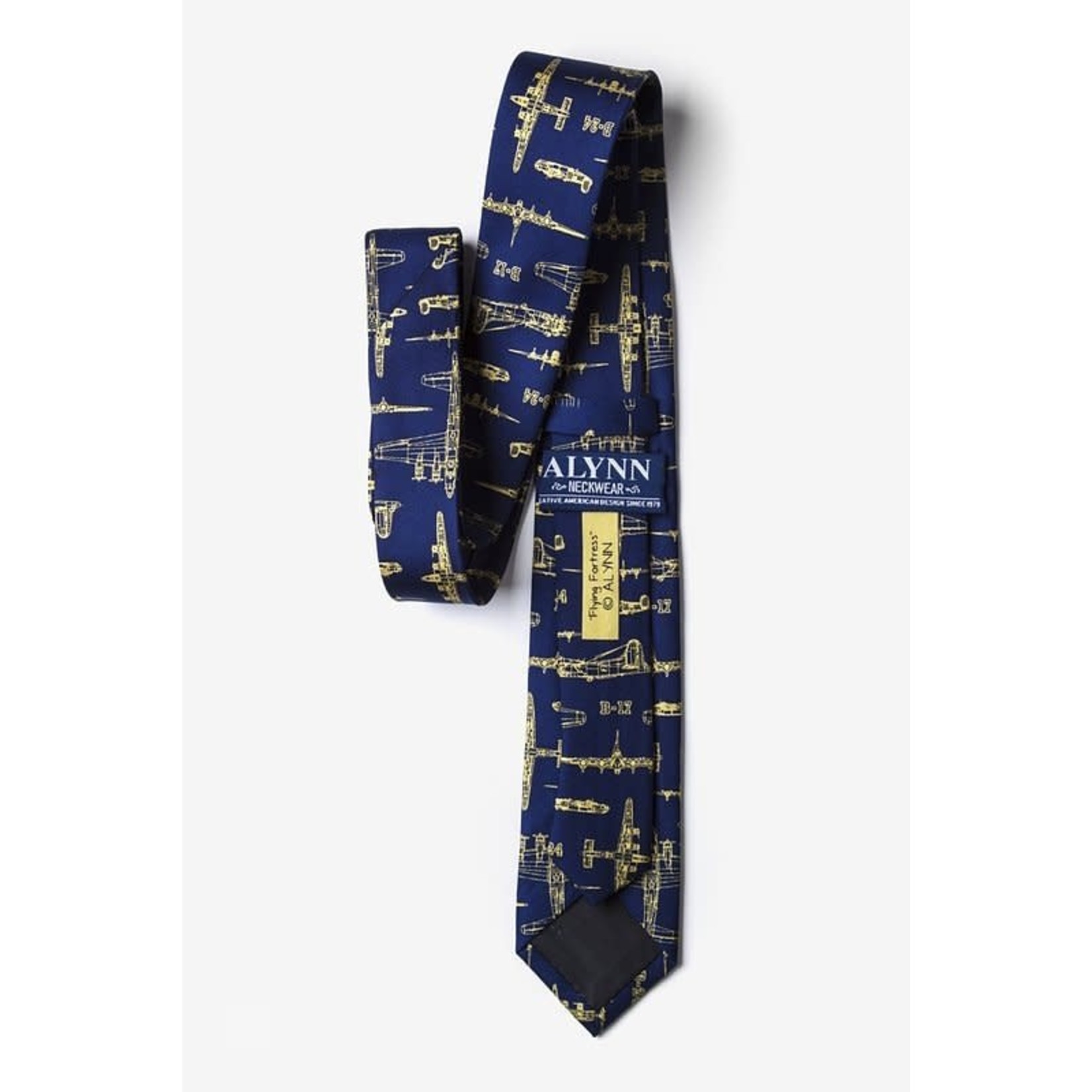 Aviation and Space Tie Flying Fortress Navy Blue Skinny