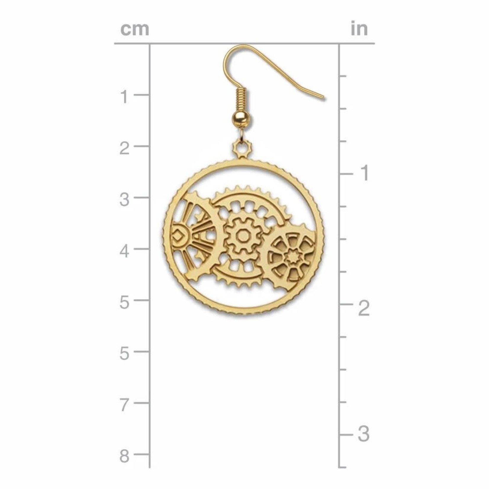Science and Technology Boucles d’oreilles Roues engrenées dorées