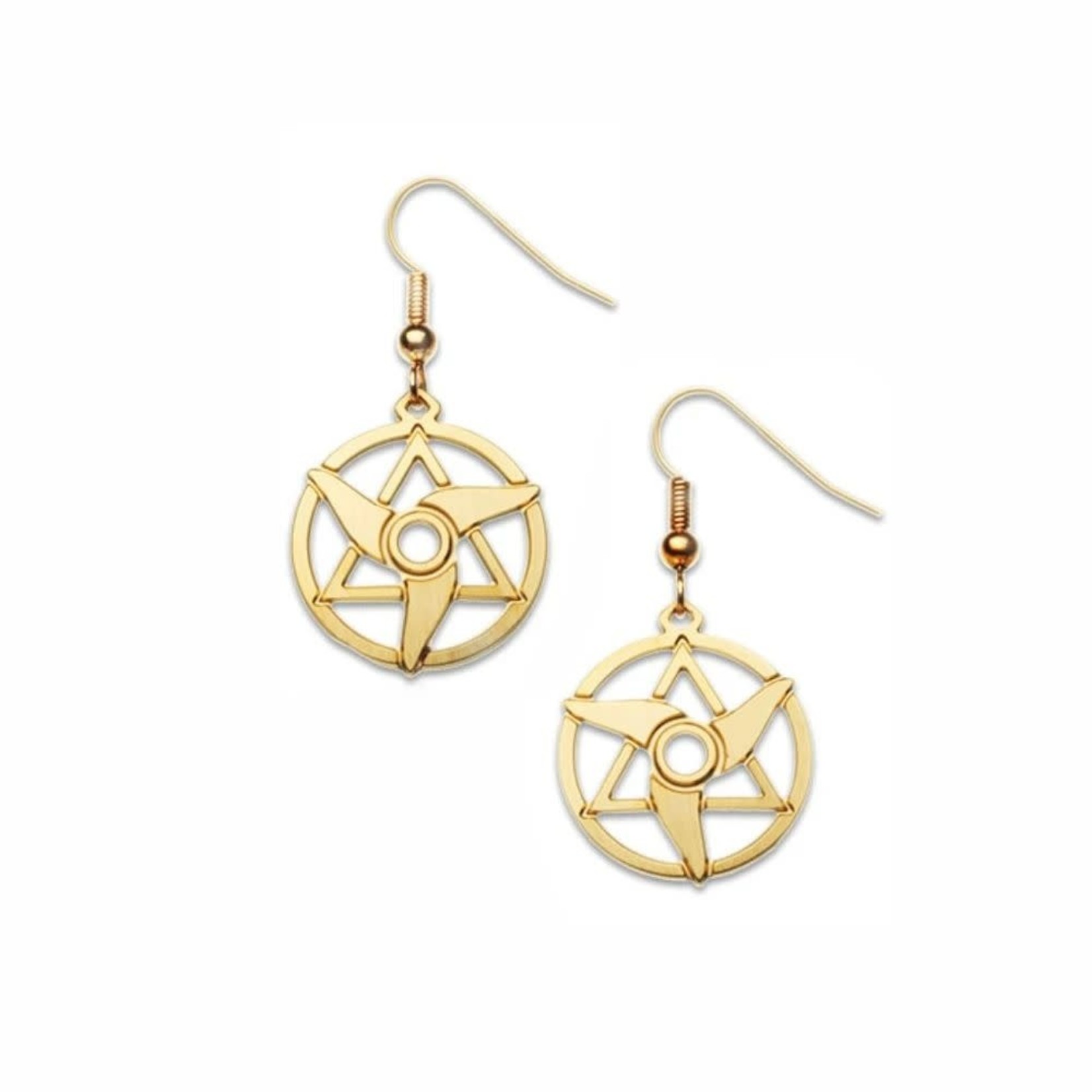 Science and Technology Earrings Art Deco Super Nova Gold