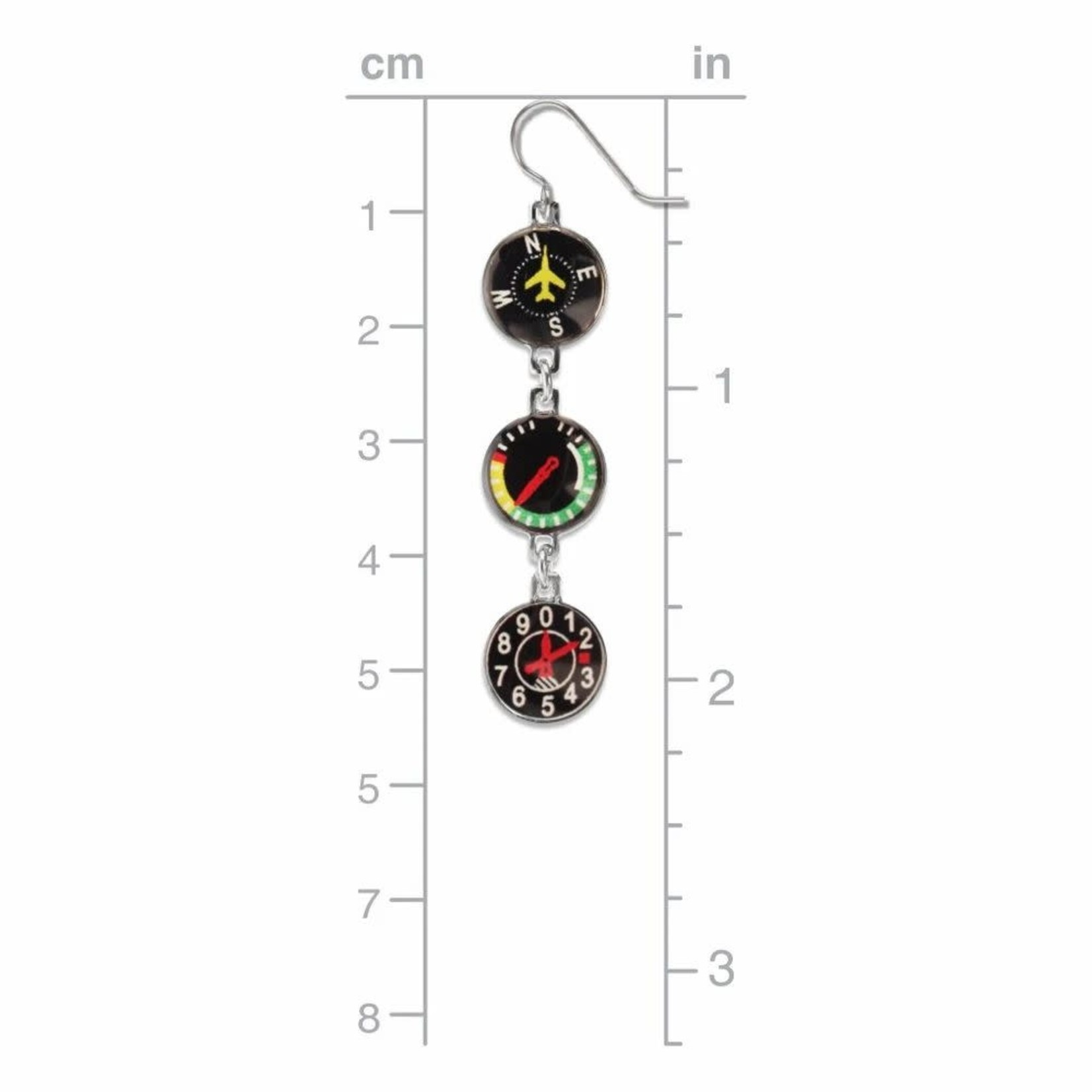 Aviation and Space Earrings Flight Instrument Dangle
