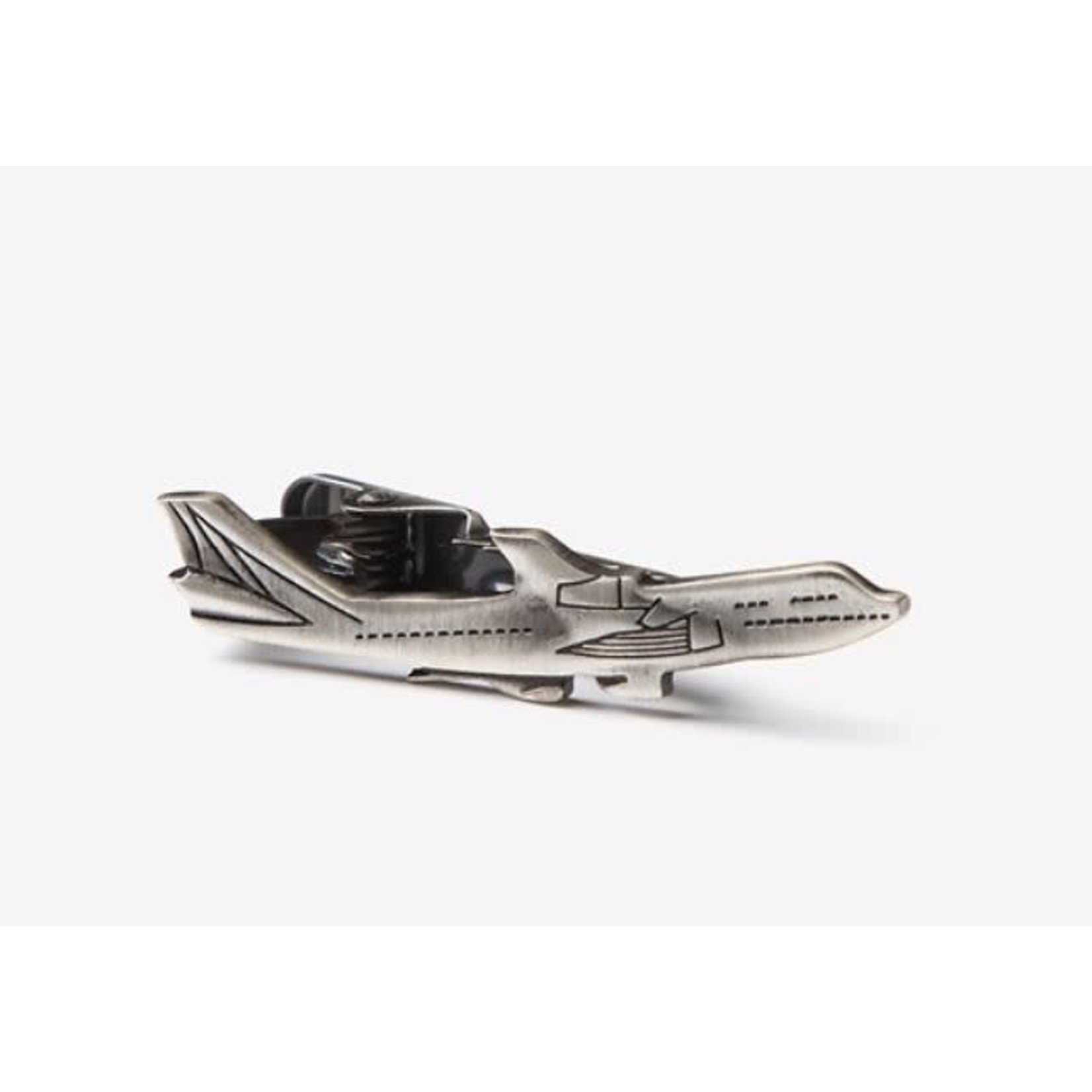 Aviation and Space Tie Bar Antiqued Silver Plane