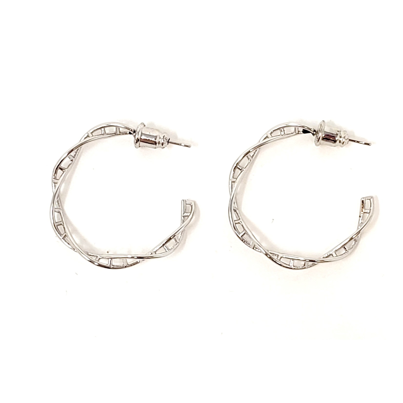 Science and Technology Earrings Hoop Dna Twist Made With Tin Alloy