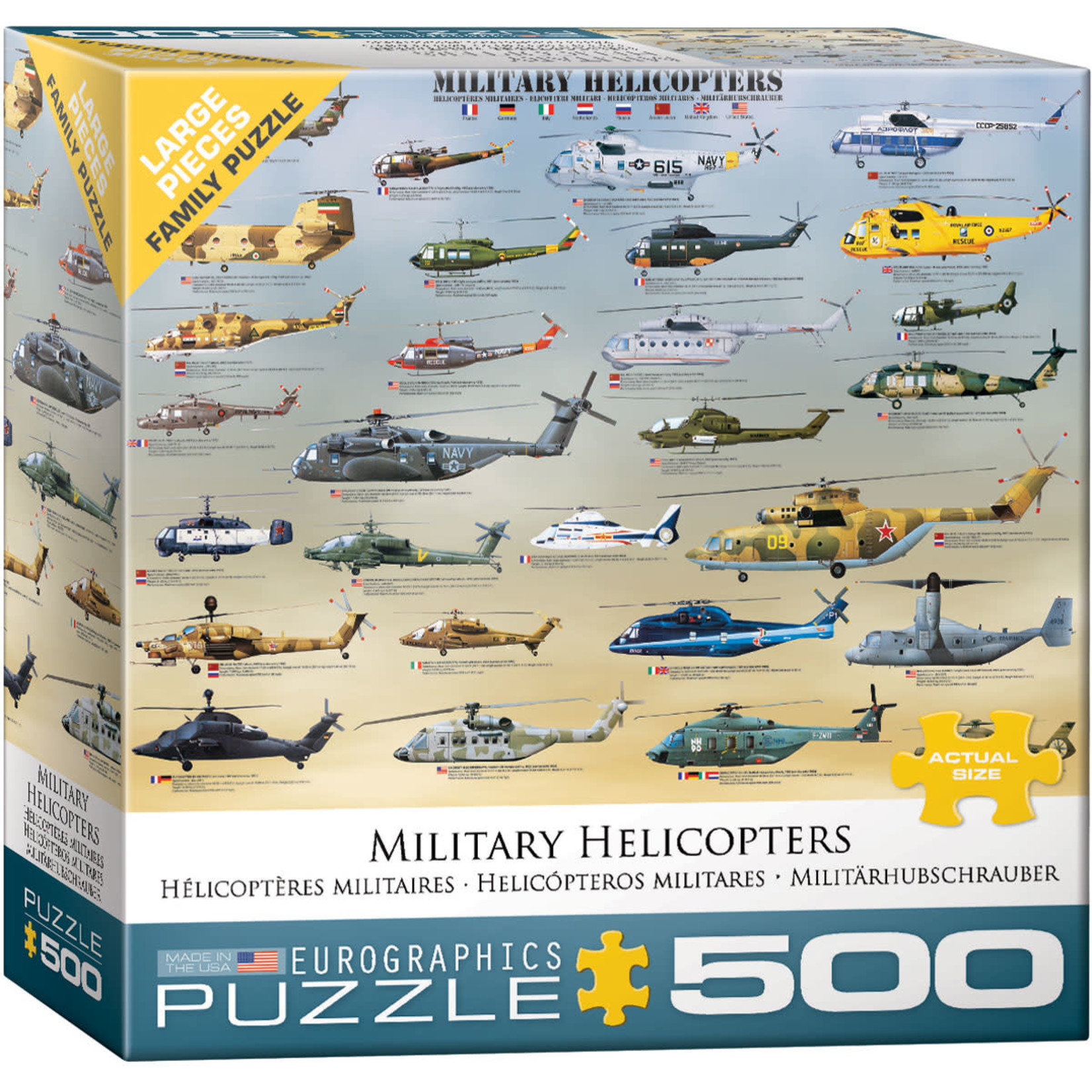 Aviation and Space  Casse-tête - Hélicoptères militaires 500-pièces