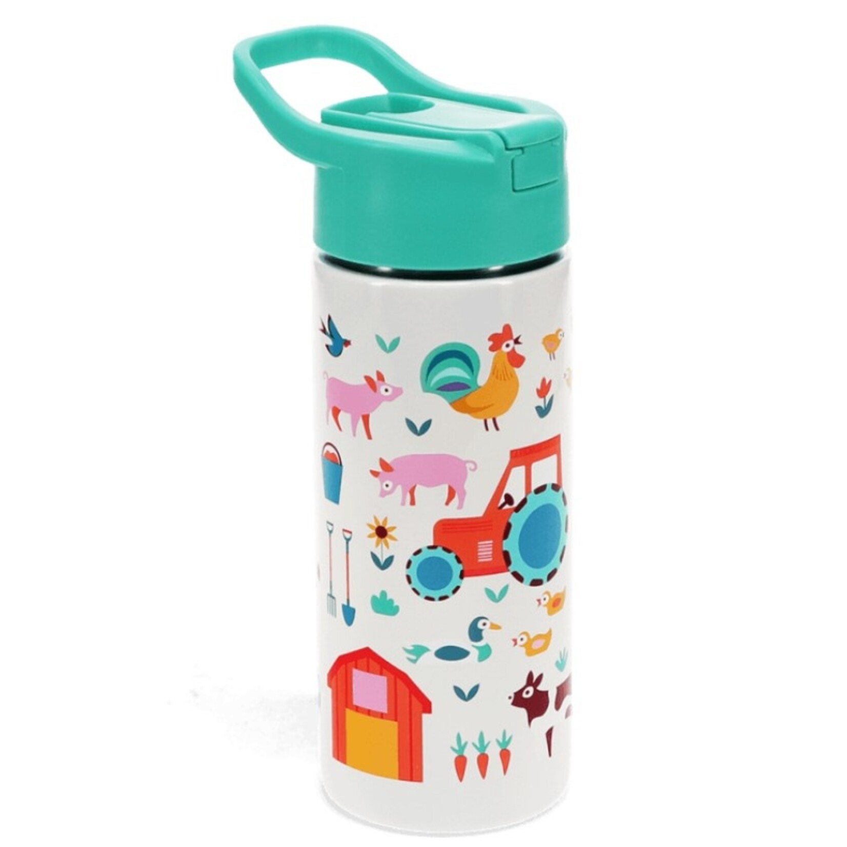 Agriculture and Food Bouteille aux illustrations de basse-cour en acier inoxydable