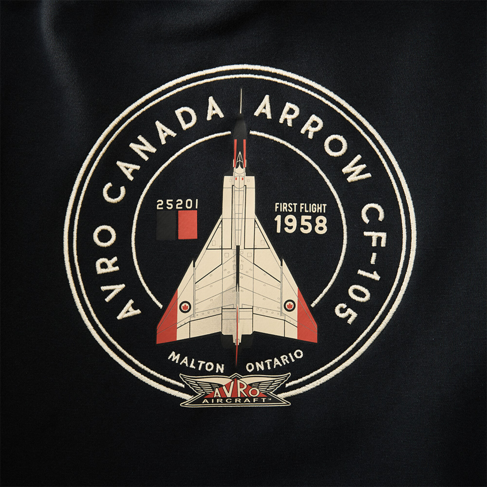 Aviation and Space Chandail à capuchon noir Avro Arrow
