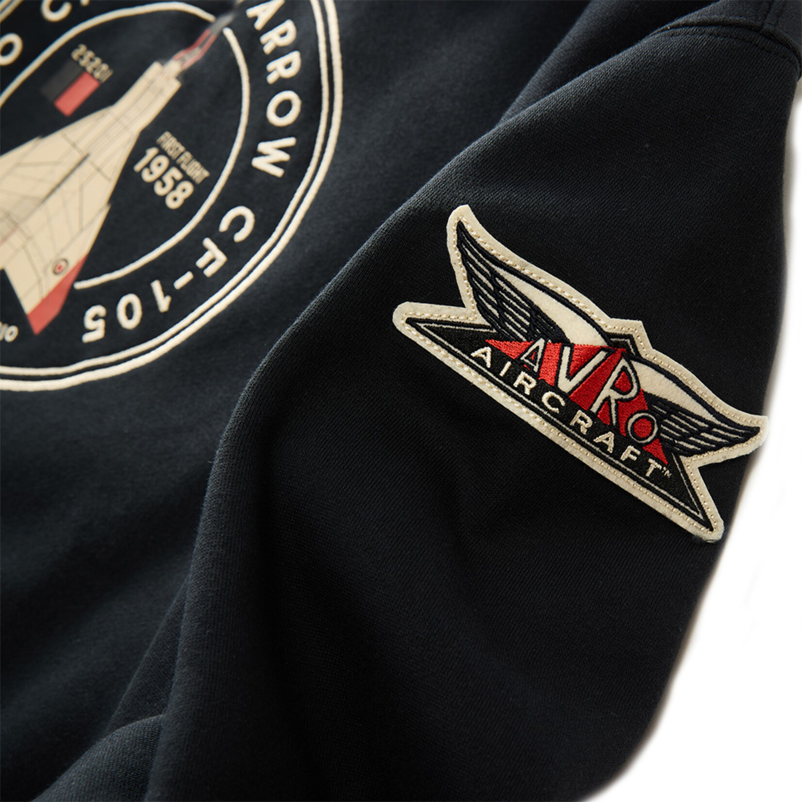 Aviation and Space Chandail à capuchon noir Avro Arrow