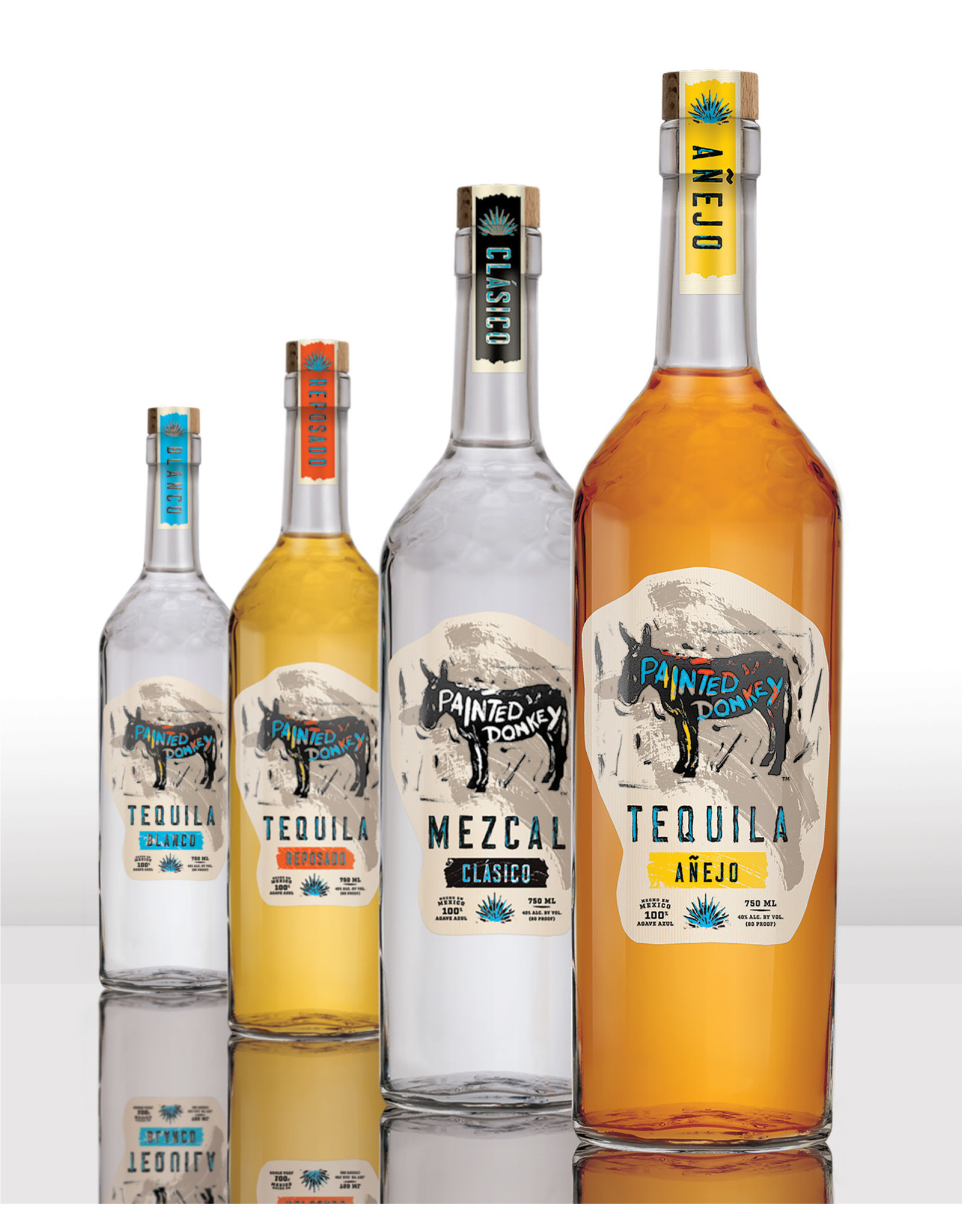 PAINTED DONKEY TEQUILA BLANCO 750ML