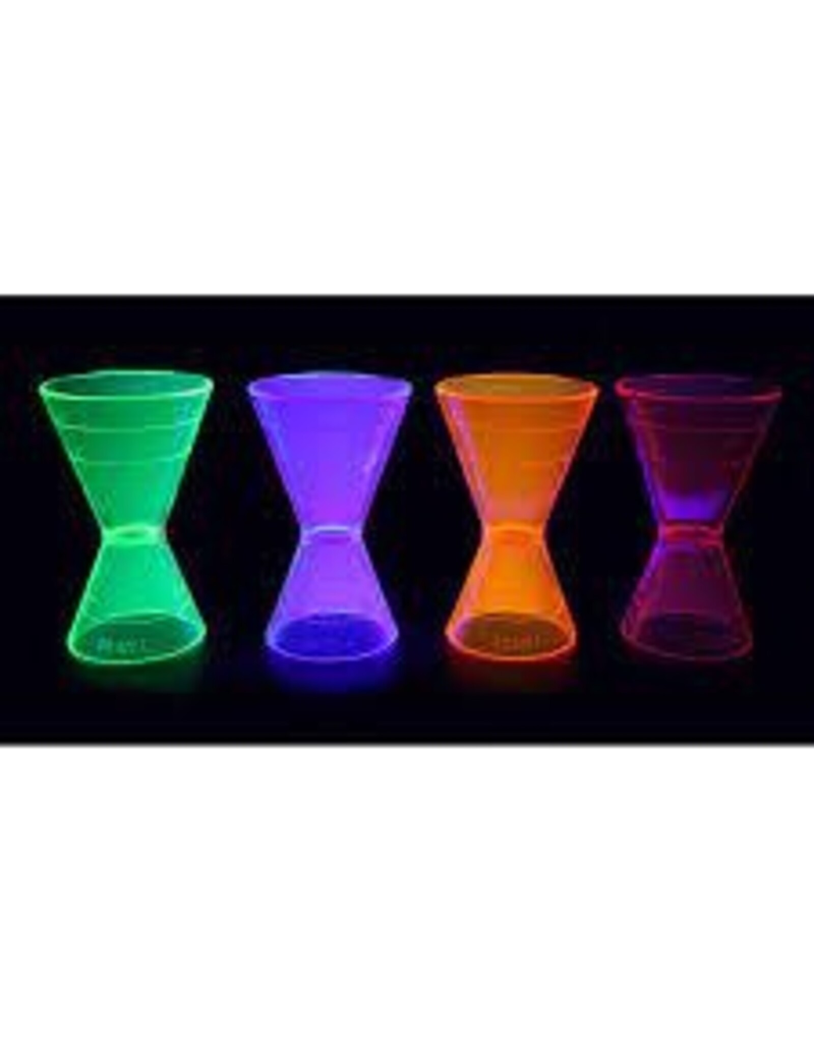 NEON MEASURED JIGGERS  HALF TO 3OZ POURS