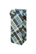 TRUE BLUE AND GOLD PLAID 1.5L WINE BAG