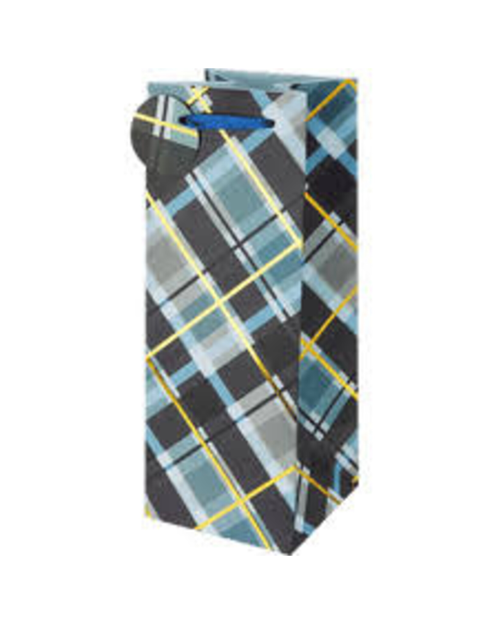 TRUE BLUE AND GOLD PLAID 1.5L WINE BAG