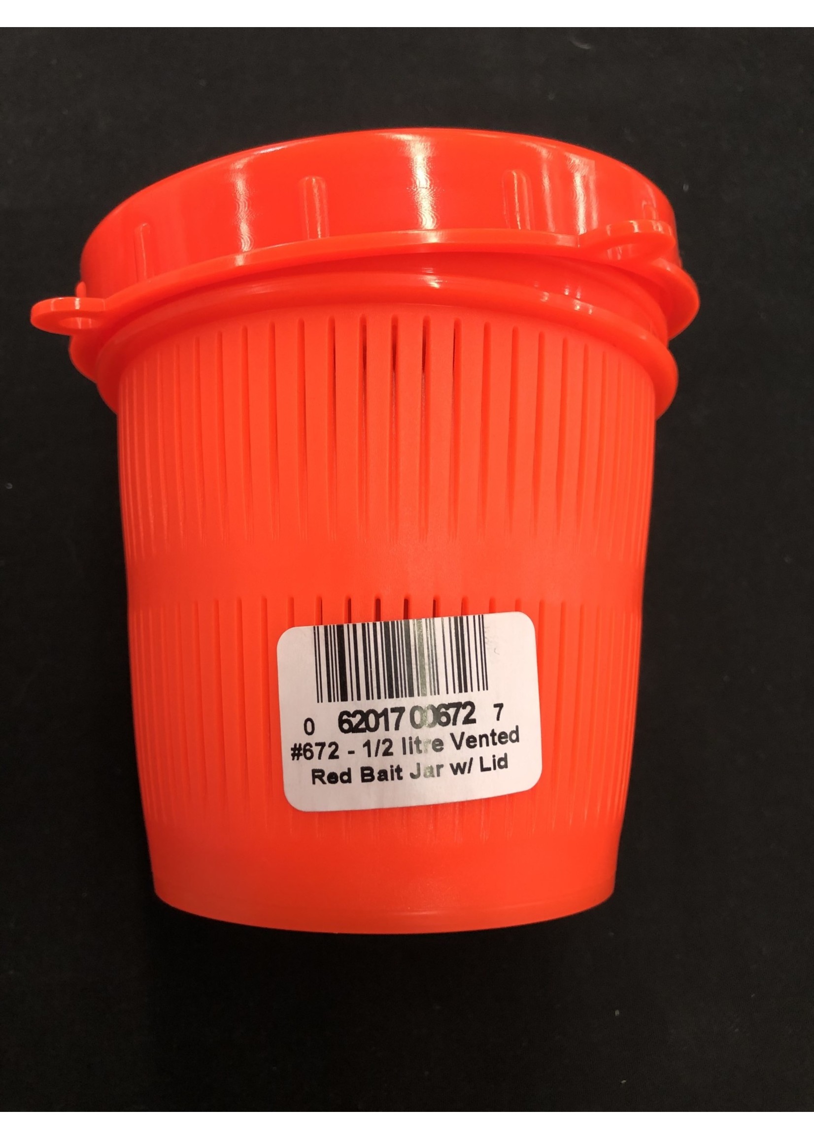 Scotty Scotty Vented Crab Diner Bait Jar c/w Lid 1/2 Litre Flourescent Red 0672