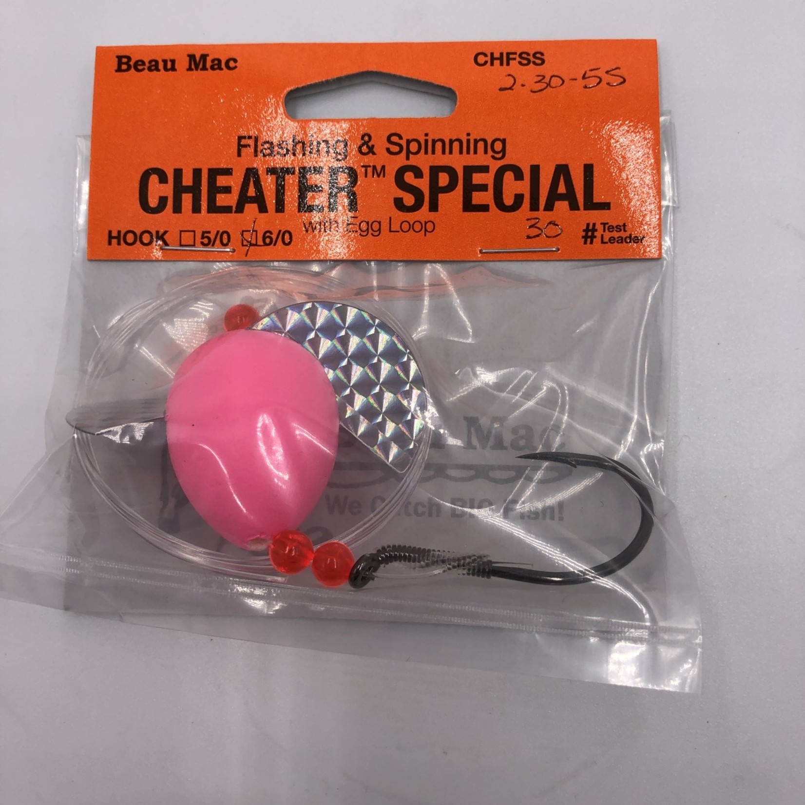 Beau Mac Enterprises F&S Cheater Spec sz 2 30-lb Sngl 6/0 Hook