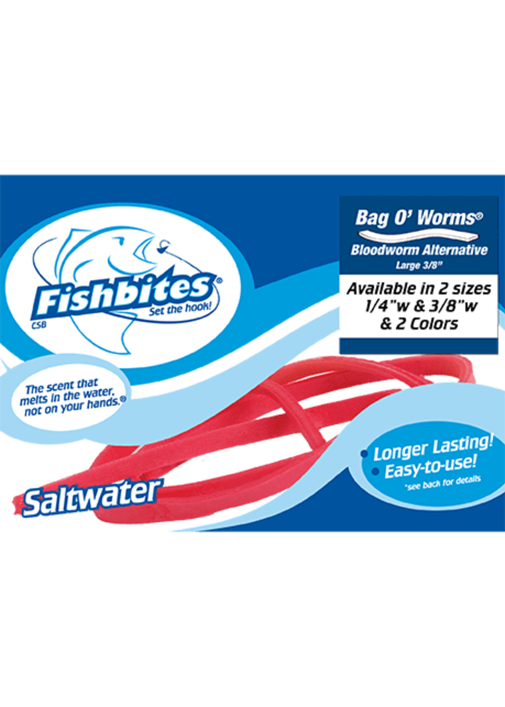 Fishbites Fishbites Bag O' Worms - 3/8" Bloodworm - Long Lasting red