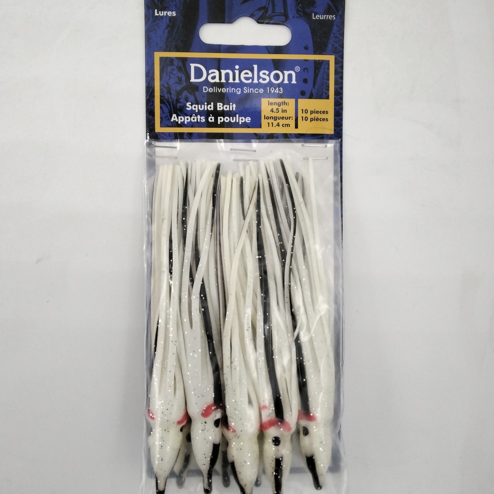 Danielson Danielson SQD4510144 Squid Bait 4.5'' White W/Blk Streak