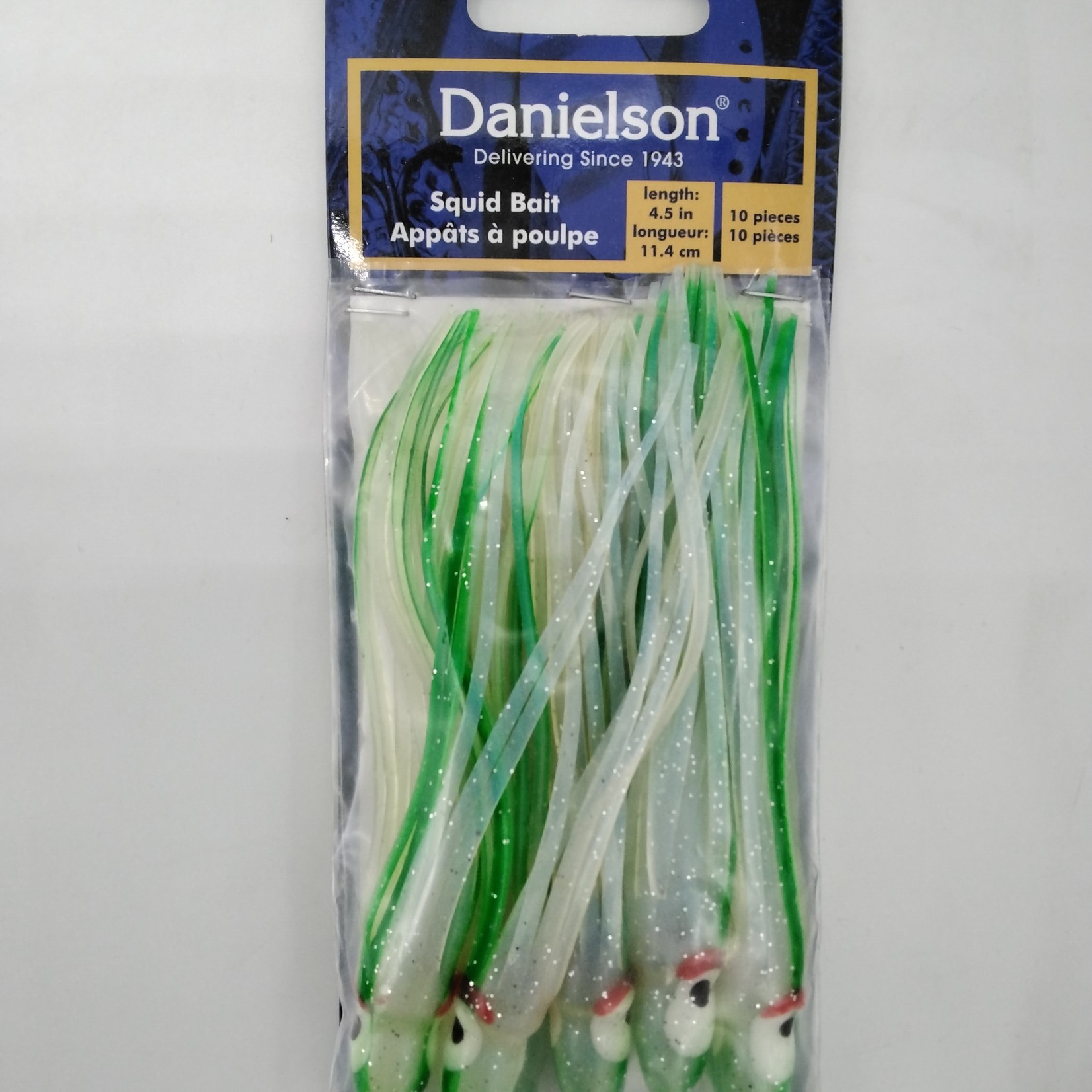 Danielson Danielson SQD4510142 Squid Bait 4.5'' UV Pearl/Green/Blue 10pk