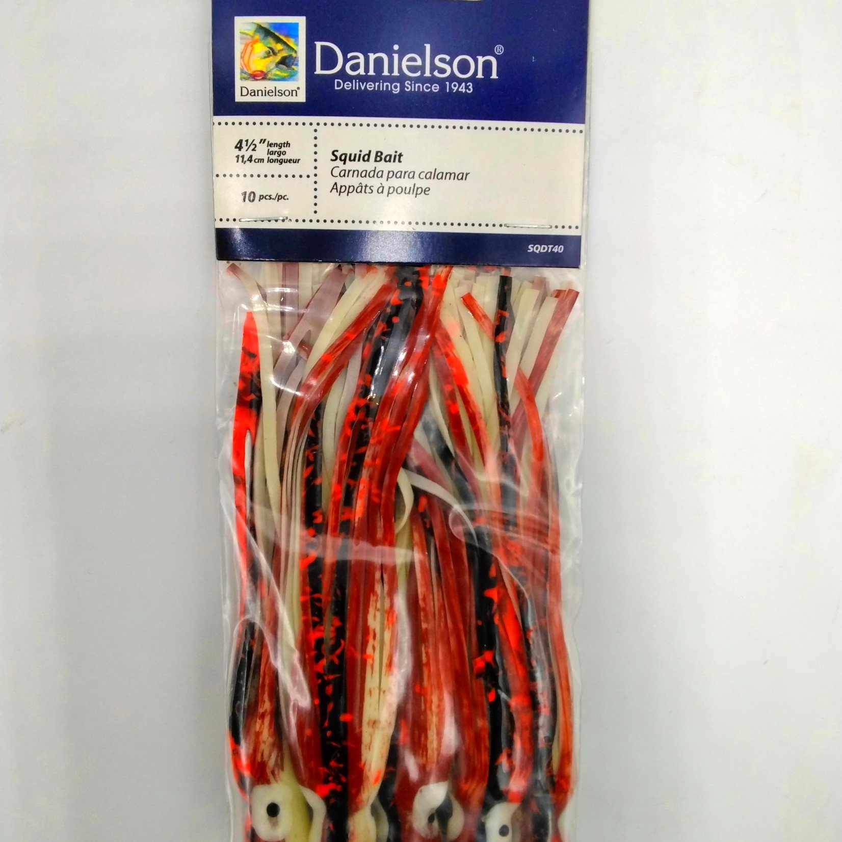 Danielson Danielson SQDT40 Squid Bait 4.5'' Brown Spat/Orange/Glow