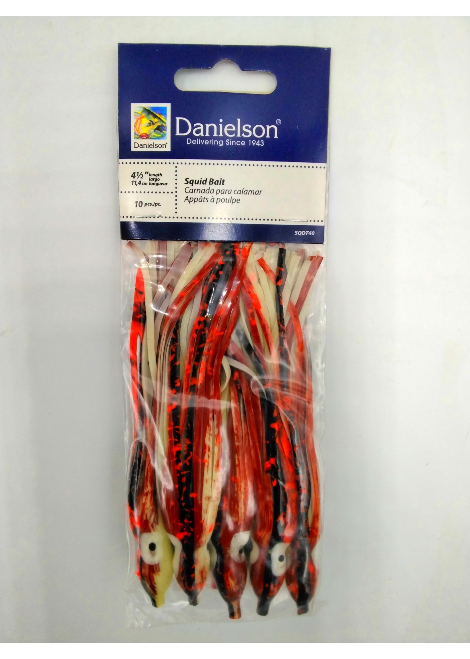 Danielson Danielson SQDT40 Squid Bait 4.5'' Brown Spat/Orange/Glow