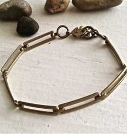 Pika & Bear Lineage Raw Brass Link Bracelet