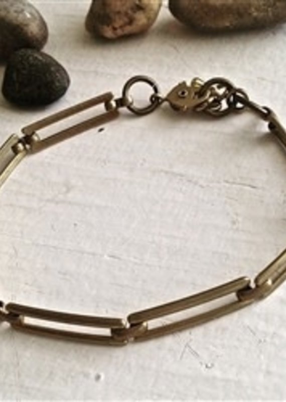 Pika & Bear Lineage Raw Brass Link Bracelet