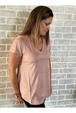 Dylan Luxe Suede Babydoll T-shirt