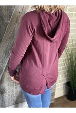 Mododoc Hooded Pullover with Uneven Hem