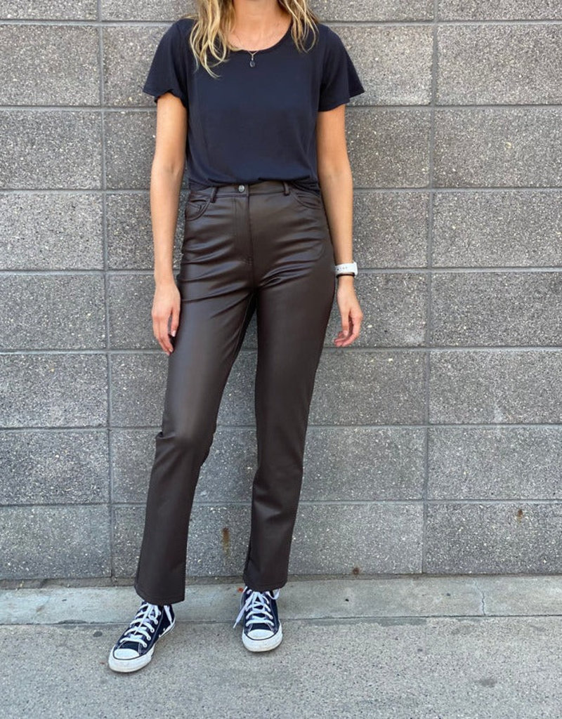 RD International Kennedy Vegan Leather Five Pocket Pant