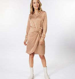 Esqualo Satin Graphic Print Knot Dress