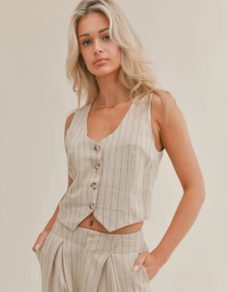 Sage The Label Forever Muse Pinstripe Vest