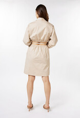 Esqualo Open Back Long Sleeve Poplin Dress