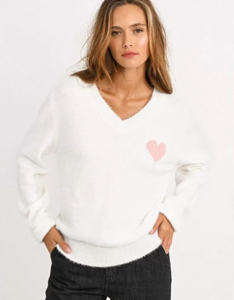 Molly Braken Heather Heart Sweater