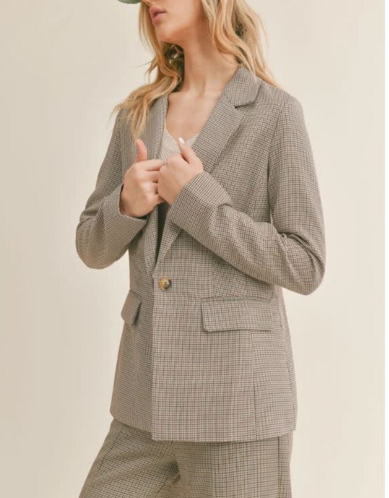 Sage The Label Mirabel Houndstooth Blazer