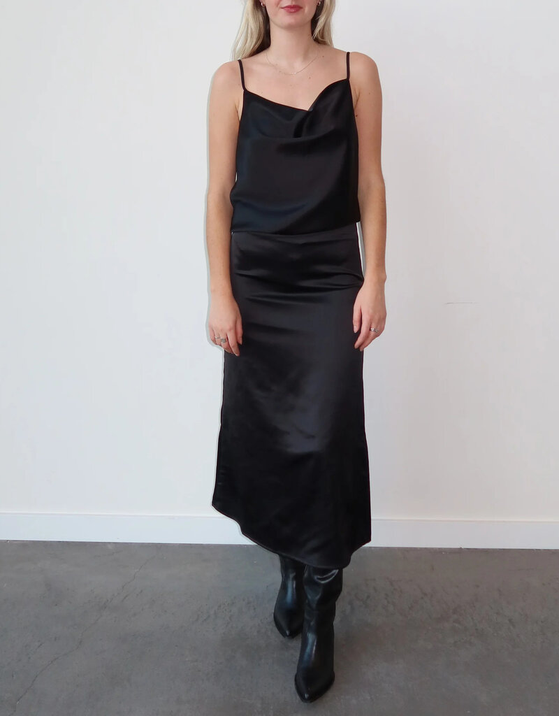 Brunette The Label Satin Maxi Skirt w/ Slit