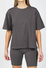 Brunette The Label The Oversized Boxy Crew Neck Tee | Washed Grey