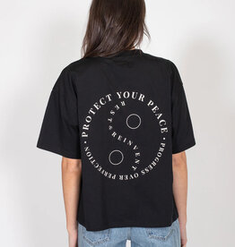 Brunette The Label "PROTECT YOUR PEACE" Boxy Crew Neck Tee