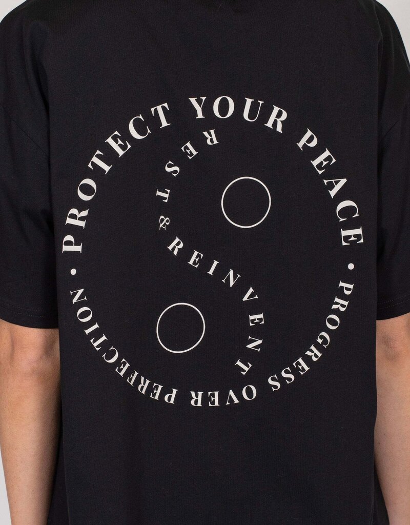 Brunette The Label "PROTECT YOUR PEACE" Boxy Crew Neck Tee