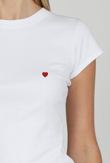 Brunette The Label Heart Ribbed Fitted Tee