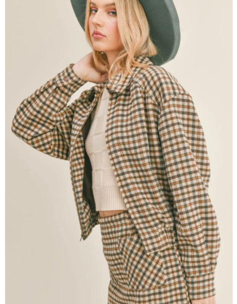 Sage The Label Lilith Plaid Bomber