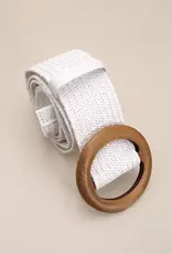 Wall To Wall Accessories Wooden Buckle Woven Rattan Stretch Belt