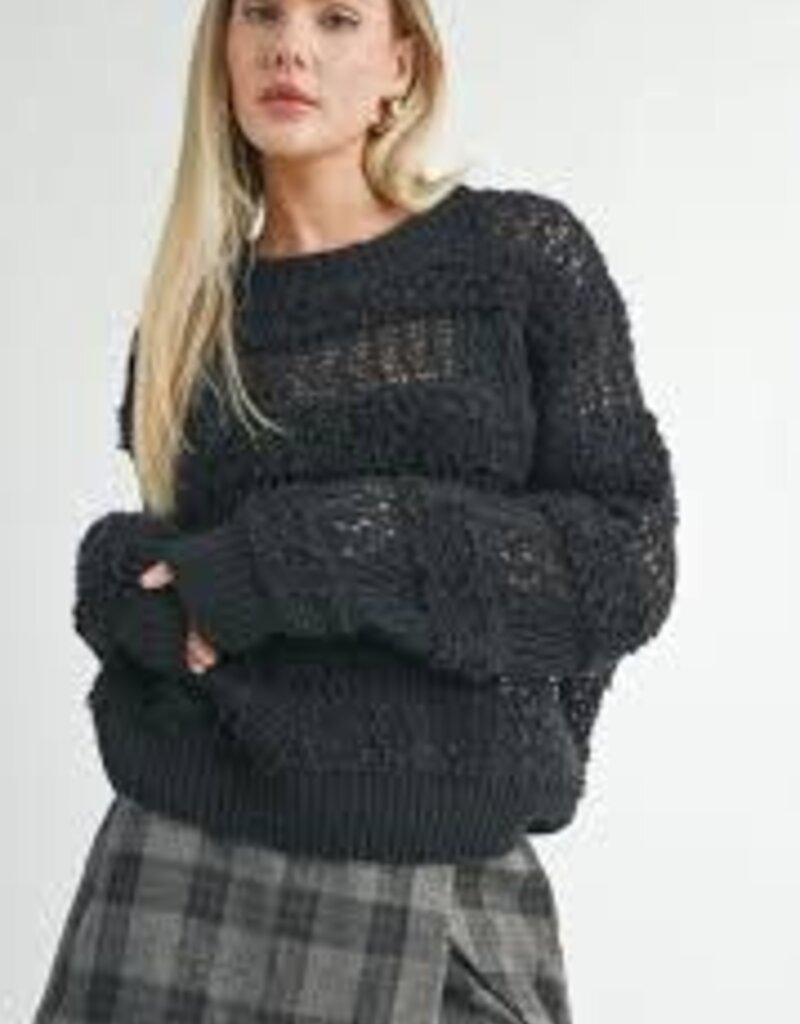 Sage The Label Steph Fuzzy Striped Sweater