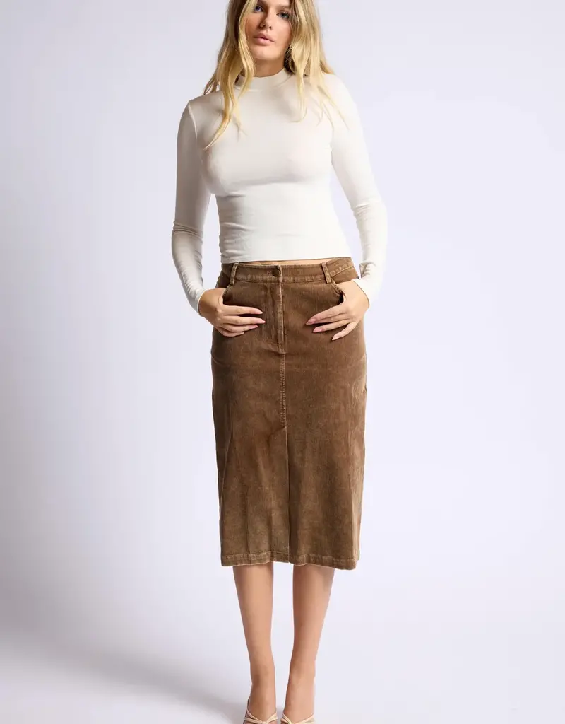 Sage The Label Kahlo Washed Cord Midi Skirt