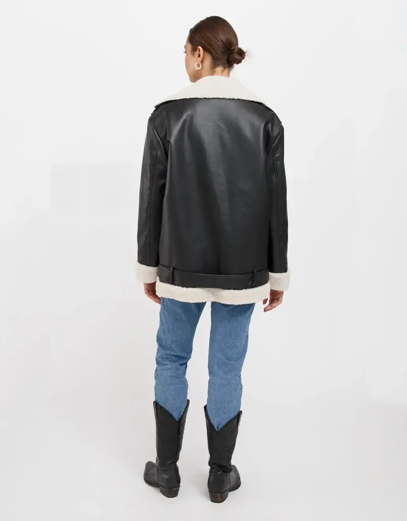 Brunette The Label The Florence 2.0 Vegan Leather Jacket Black